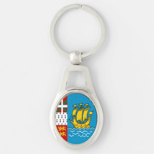 Porte-clés Drapeau de Saint-Pierre-et-Miquelon (Devant)