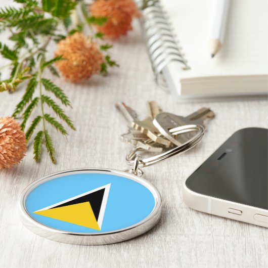 Porte-clés Drapeau de Sainte-Lucie (Côté)