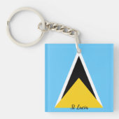 Porte-clés Drapeau de Sainte-Lucie (Devant)