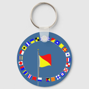 Porte-clés Drapeau de signal par dessus bord nautique d'homme
