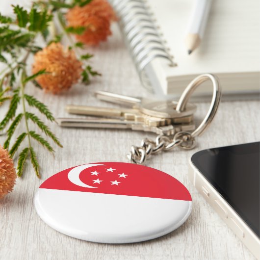 Porte-clés Drapeau de Singapour (Côté)