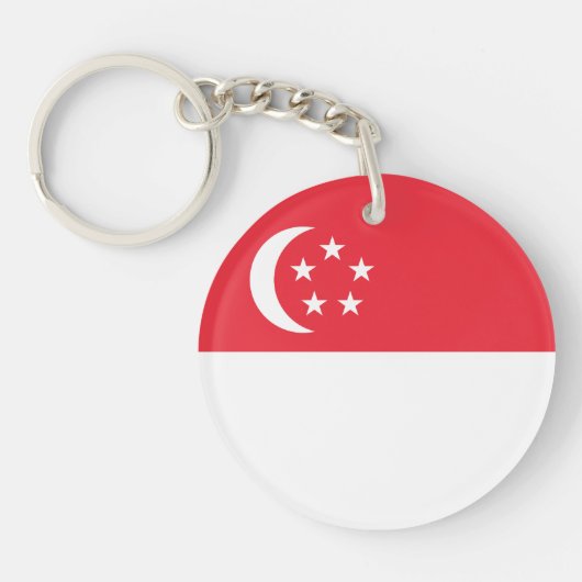 Porte-clés Drapeau de Singapour (Devant)
