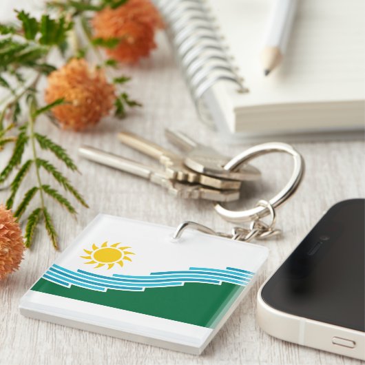 Porte-clés Drapeau de Spokane, Washington (Devant Droit)