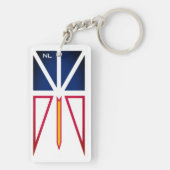 Porte-clés Drapeau de Terre-Neuve-et-Labrador (vertical) (Dos)