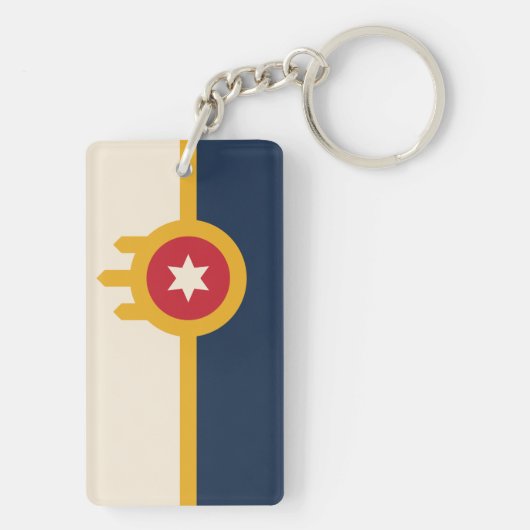 Porte-clés Drapeau de Tulsa, Oklahoma (Dos)