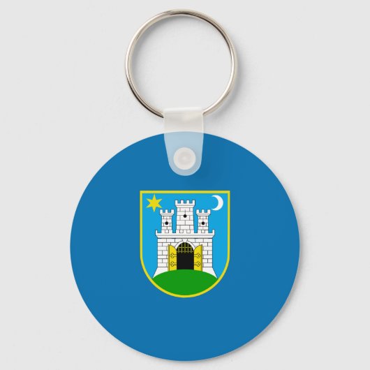 Porte-clés Drapeau de Zagreb, Croatie (Recto)