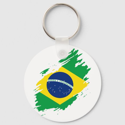 Porte-clés Drapeau Déchiré Brésil Fierté Nationale Supporters (Recto)