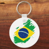 Porte-clés Drapeau Déchiré Brésil Fierté Nationale Supporters (Recto)