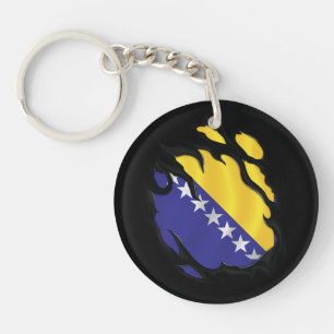Porte-clés Drapeau déchiré De Bosnie-Herzégovine