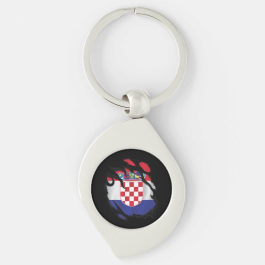 Porte-clés Drapeau déchiré de Croatie (Devant)