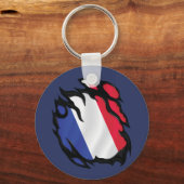 Porte-clés Drapeau déchiré de France (Verso)
