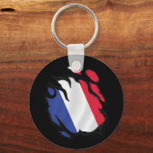 Porte-clés Drapeau déchiré de France (Recto)