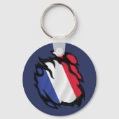 Porte-clés Drapeau déchiré de France (Verso)