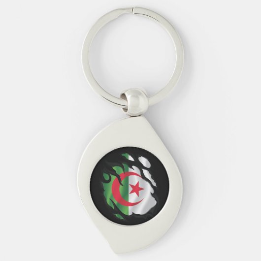 Porte-clés Drapeau déchiré de l'Algérie (Devant)
