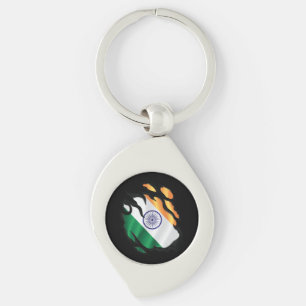 Porte-clés Drapeau déchiré de l'Inde