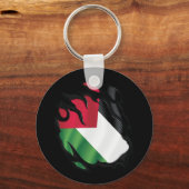 Porte-clés Drapeau déchiré de Palestine (Recto)