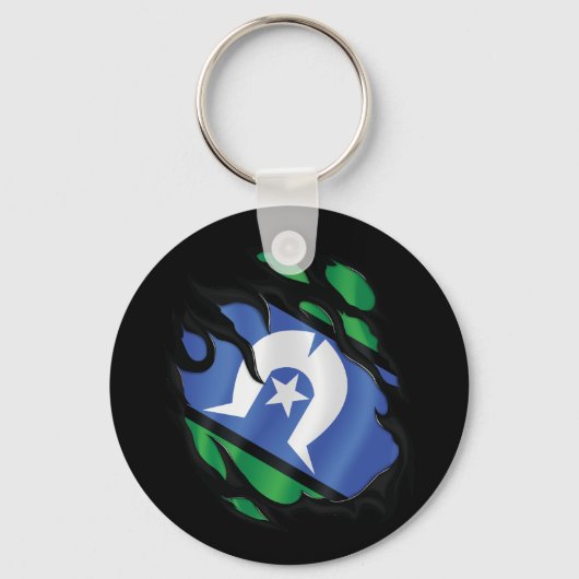 Porte-clés Drapeau déchiré des îles du détroit de Torres (Recto)