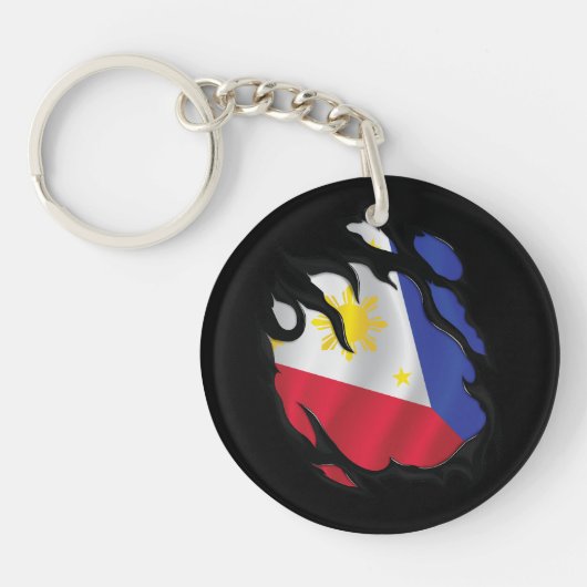 Porte-clés Drapeau déchiré des Philippines (Devant)