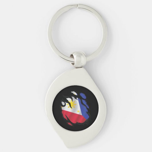 Porte-clés Drapeau déchiré des Philippines (Devant)