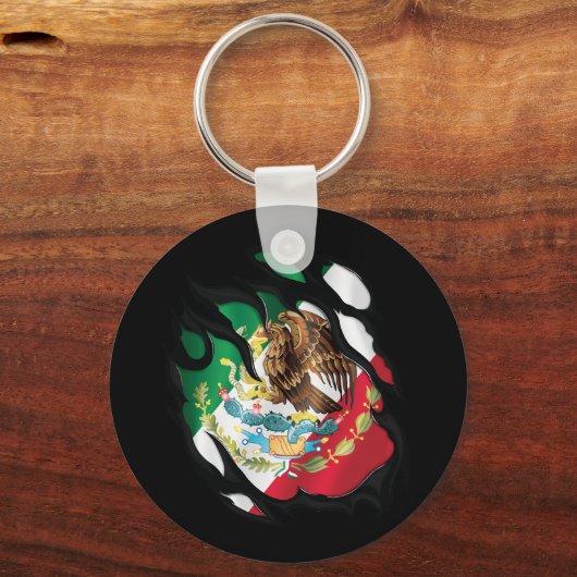 Porte-clés Drapeau déchiré du Mexique (Verso)