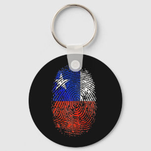 Porte-clés Drapeau d'empreinte digitale d'ADN de Chilien de