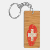 Porte-clés Drapeau d'empreinte digitale de contact de Suisse (Devant gauche)