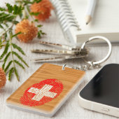 Porte-clés Drapeau d'empreinte digitale de contact de Suisse (Devant droit)