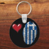 Porte-clés Drapeau d'empreintes digitales grec (Recto)