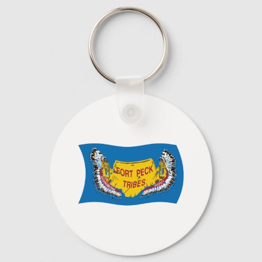 Porte-clés drapeau des Assiniboines de Fort Peck (Recto)
