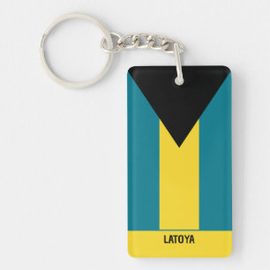 Porte-clés Drapeau des Bahamas Personnalisé Patriotique