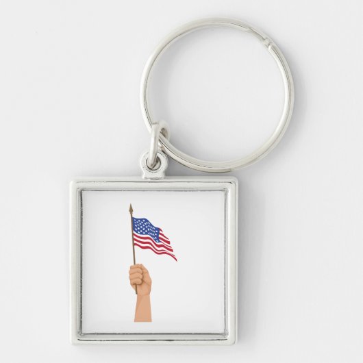 Porte-clés drapeau des États-Unis agité à la main (Devant)