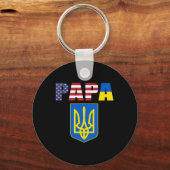 Porte-clés Drapeau des États-Unis et drapeau de l'Ukraine (Recto)