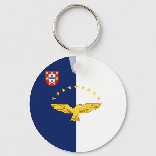 Porte-clés Drapeau des îles Açores Porte - clé du bouton (Recto)