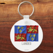 Porte-clés Drapeau des Landes avec nom (Recto)