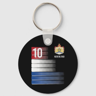 Porte-clés Drapeau des Pays-Bas 10 Orange Néerlandais Footbal