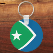 Porte-clés Drapeau des rapides de cèdre, Iowa (Verso)