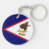 Porte-clés Drapeau des Samoa américaines patriotiques (Dos)