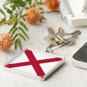 Porte-clés Drapeau d'Etat Alabama, Croix de St Andrew Crimson (Côté)