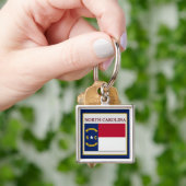 Porte-clés Drapeau d'état de Caroline du Nord Design Porte -  (main)