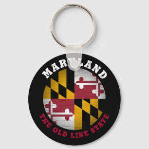 PORTE-CLÉS DRAPEAU D'ÉTAT DE LA VIEILLE LIGNE DE MARYLAND