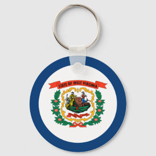 Porte-clés Drapeau d'état de la Virginie Occidentale