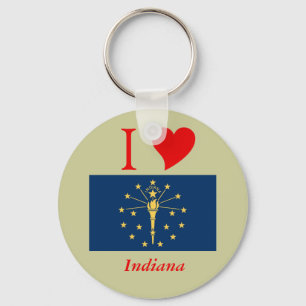 Porte-clés Drapeau d'état de l'Indiana