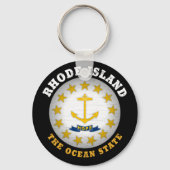 PORTE-CLÉS DRAPEAU D'ÉTAT DE L'OCÉAN DE L'ÎLE RHODE (Recto)