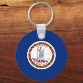 Porte-clés Drapeau d'État de Virginie États-Unis (Verso)