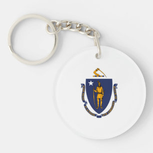 Porte-clés Drapeau d'État du Massachusetts