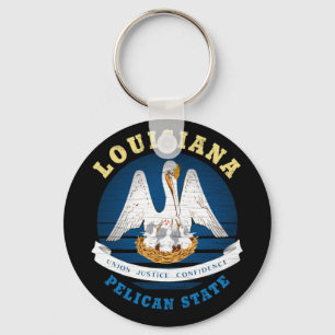 PORTE-CLÉS DRAPEAU D'ÉTAT LOUISIANA PELICAN