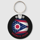 PORTE-CLÉS DRAPEAU D'ÉTAT OHIO BUCKEYE (Recto)