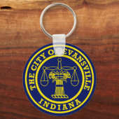 Porte-clés Drapeau d'Evansville, Indiana (Recto)