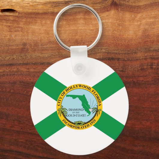 Porte-clés Drapeau d'Hollywood, Floride (Verso)