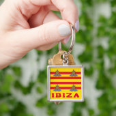 Porte-clés Drapeau d'Ibiza, ESPAGNE (main)